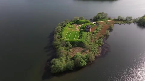Summer panorama of Viborg, Midtjylland, Denmark. Aerial skyline view of the old  Stock Footage 321157260