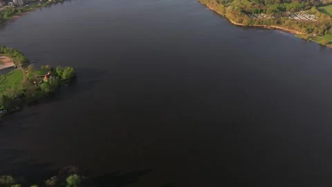 Summer panorama of Viborg, Midtjylland, Denmark. Aerial skyline view of the old  Video stock 321541883