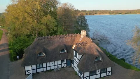 Summer panorama of Viborg, Midtjylland, Denmark. Aerial skyline view of the old  Stock Footage 321542155