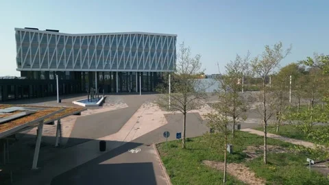 Summer panorama of Viborg, Midtjylland, Denmark. Aerial skyline view of the old  Stock Footage 321542180