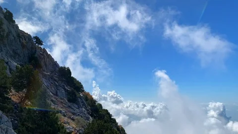 Summer panoramic mountain view footage Stock Footage 122437217