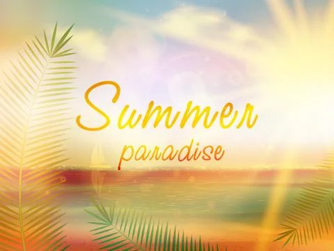 Summer paradise creative summer design. 스톡 일러스트