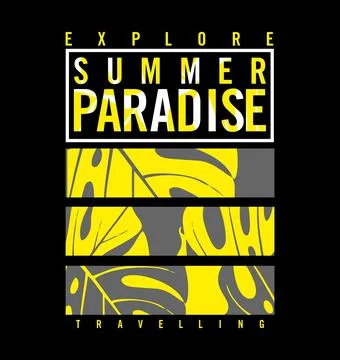 SUMMER PARADISE design typography, vector design text illustration, sign, t s Stock Illustration