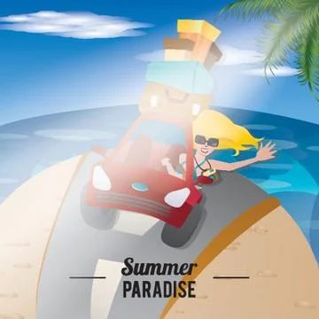 Summer Paradise Stock Illustration