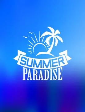 Summer paradise poster Stockillustratie
