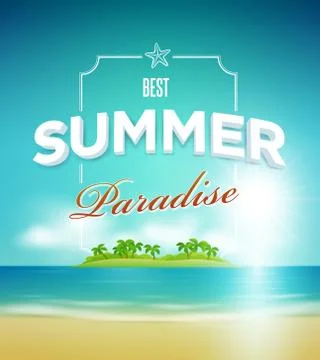 Summer paradise poster Stock Illustration
