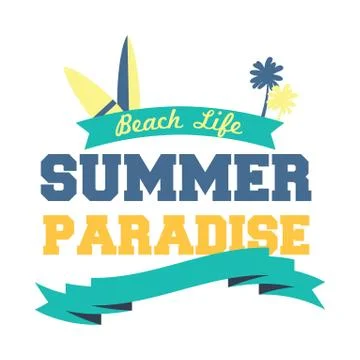 Summer paradise text Ilustración de archivo