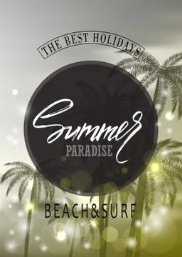 Summer paradise.Tropical background with palms. Vector illustration eps 10 .. Stock-Illustration