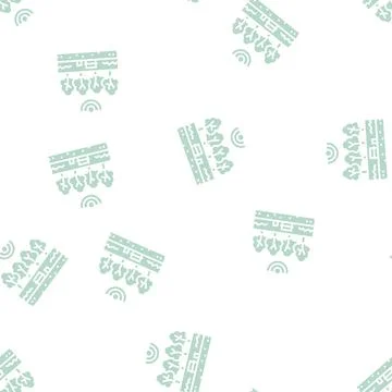 Summer park glyph seamless pattern Stock Illustration