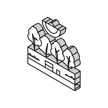Summer park isometric icon vector illustration 스톡 일러스트