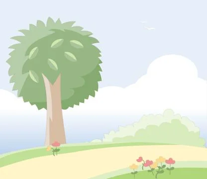 Summer park landscape Stock Illustration