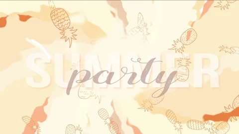 Summer party. Background with pineapple and hot summer sun. Stock Footage 78976710