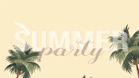 Summer party concept. Movement through the palm trees. Stock Footage 78976682
