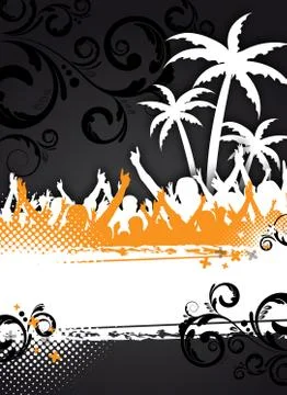 Summer party design Stockillustratie