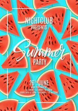 Summer party flyer template Stock Illustration