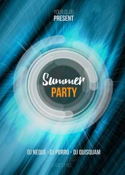 Summer party poster with abstract background. Vector illustration EPS10 Stock Illustration