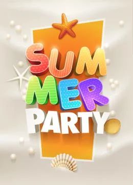 Summer Party Poster design Illustrazione stock