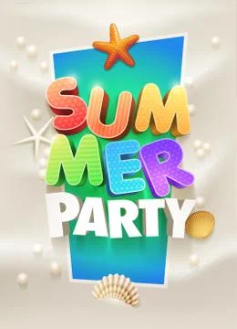 Summer Party Poster design Stock Illustration