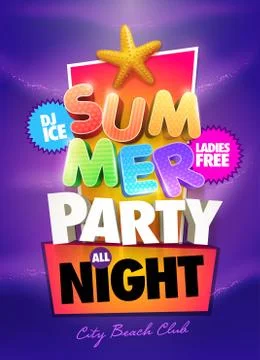 Summer Party Poster design Stock Illustration