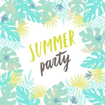 Summer party template. Flyer, poster. Stock Illustration