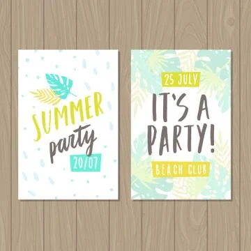 Summer party. Two flyer or posters templates. Stock Illustration