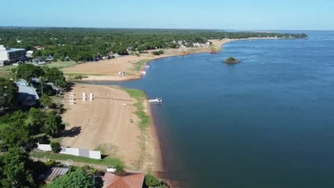 Summer in Paso de la Patria Sun, Golden Sands, and Relaxation by the Parana Stock-Footage 306419428