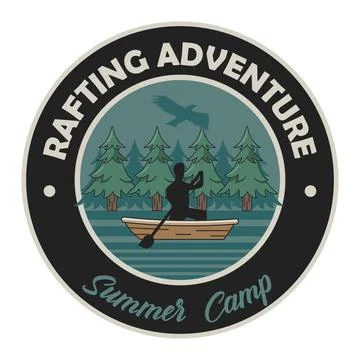 Summer patch with rafting Stock Illustration