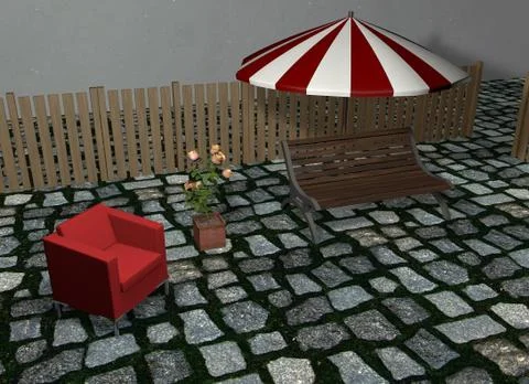 Summer patio Stock Illustration