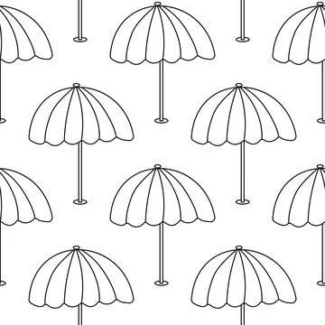 Summer pattern beach umbrella line striped decor Illustrazione stock