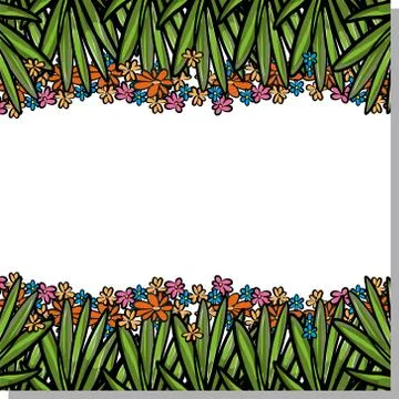 Summer pattern. Bright green leaves horizontally on a white background. You c Stock Illustration