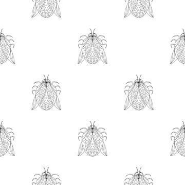 Summer pattern with bugs and butterflies. With modern fashionable textile des Illustrazione stock