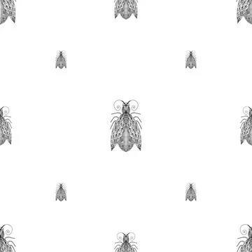 Summer pattern with bugs and butterflies. With modern fashionable textile des Illustrazione stock