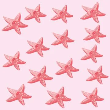 Summer pattern of cute starfish animal Stock Illustration