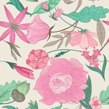 Summer Pattern in Pale Colors Stock Illustration