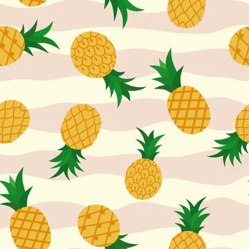 Summer pattern with pineapples Stock Illustration