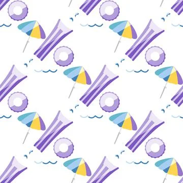 Summer Pattern Travel Vacation Beach Water Pool Stock Illustration