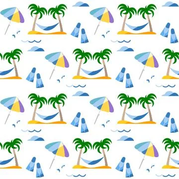 Summer Pattern Travel Vacation Rest Holiday Palm イラスト素材
