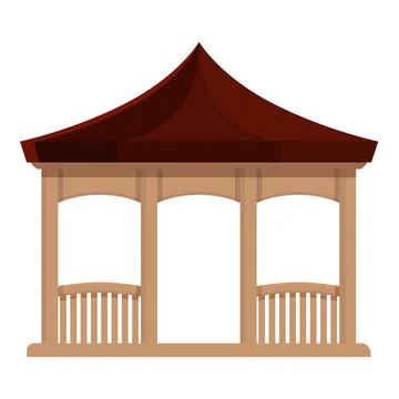 Summer pergola icon cartoon vector. Wedding house Ilustración de archivo