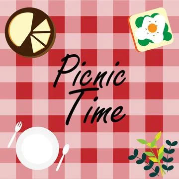 Summer Picnic Flat Illustration Stock Illustration