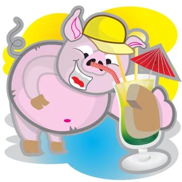 Summer pig イラスト素材