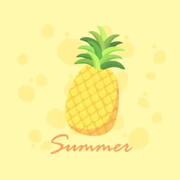 Summer Pineapple Fruit Vector Stock-Illustration