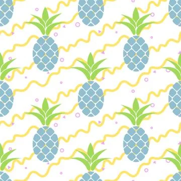 Summer pineapple pattern design. Pastel colors background Stock Illustration