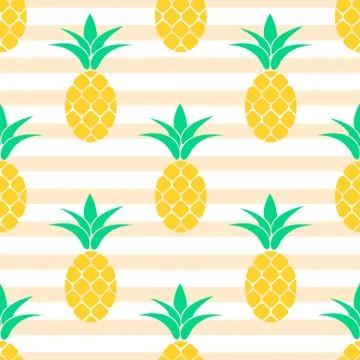 Summer pineapple pattern design. Pastel colors background Stock Illustration