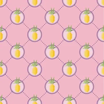 Summer pineapple pattern Stock Illustration
