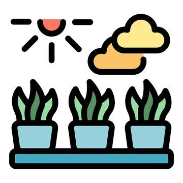 Summer plant pot icon vector flat Stock Illustration