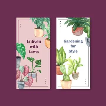 Summer plants flyer template design for leaflet,booklet,brochure and advertis Stock Illustration