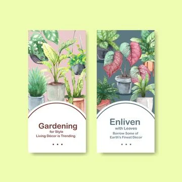 Summer plants flyer template design for leaflet,booklet,brochure and advertis Stock Illustration