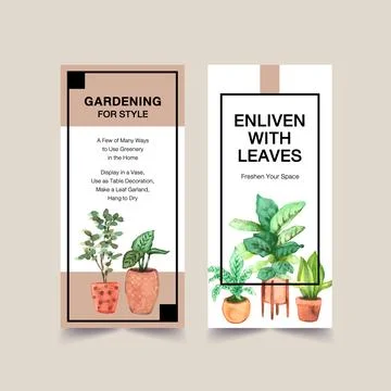 Summer plants flyer template design for leaflet,booklet,brochure and advertis Stock Illustration