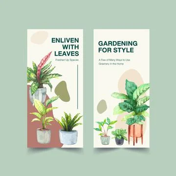 Summer plants flyer template design for leaflet,booklet,brochure and advertis Stock Illustration