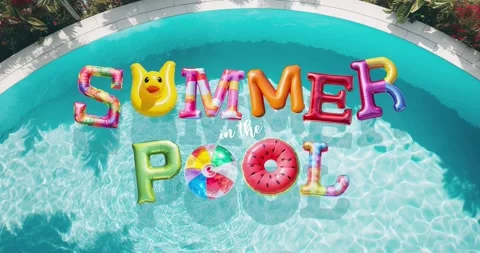 Summer In The Pool Animation Stock Footage 246324273